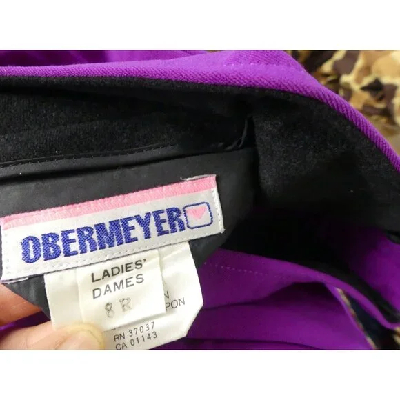 Obermeyer Womens 8 Pants VTG ITB Stretch Pant Wool Blend Ski Snow Purple